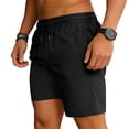thumbnail image 6 of Mens 2 in 1 Athletic Running Shorts with Compression Liner Lightweight Cotton Linen Elastic Waist Workout Shorts with Pockets, 6 of 7