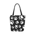 thumbnail image 3 of ASHLEIGH Dog Cat Paw Footprint Canvas Tote Bag Shoulder Handbag Grocery Bag for School Shopping Travel, 3 of 4