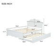 thumbnail image 2 of Harper & Bright Designs Full Bed Frame with Trundle, Full Size Wood Platform Bed with Headboard, Wood Trundle Bed Frame for Bedroom, White, 2 of 13