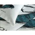 thumbnail image 4 of Ambesonne Wolf Quilted Bedspread Set 3 Pcs, Business Animal in Suit, King Size, Teal Vermilion Black, 4 of 5