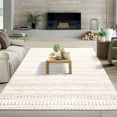 thumbnail image 2 of Hasoo Large Modern Area Rug 10' x 13' Rugs for Living Room Boho Geometrical Indoor Carpet, Brown, 2 of 7