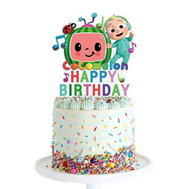 Cocomelon Birthday Cake Topper Boy And Girl Kids Party Decoration Supplies Glitter Paper Walmart Com