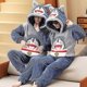 thumbnail image 1 of Conjunto de pijamas para parejas, pijamas para mujeres y hombres, pijamas para adultos, pijamas gruesos de invierno con capucha, ropa de dormir con dibujos animados de Doraemon, ropa de hogar holgad, 1 of 4