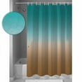 thumbnail image 3 of Shower Curtain Bathroom Set Teal Brown White Waterproof Fabric Shower Curtains with Grommets&Hooks Gradient Abstract Art Privacy Bath Curtain for Bathtub 36x72in, 3 of 7