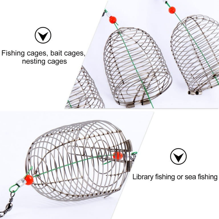 FRCOLOR 5Pcs Fishing Bait Cage Lure Cage Bait Fishing Trap Basket