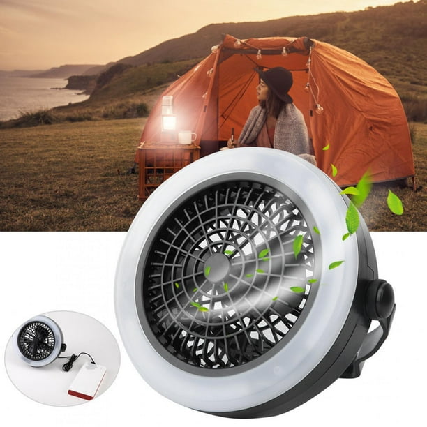 Lampe de ventilateur de camping Ymiko, lampe portative de ventilateur de  lanterne de tente de charge USB 12LED pour le camping de randonnée en plein  air, lumière de camping USB 