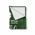 thumbnail image 2 of Kiss Me Soft Flannel Fleece Throw Blanket, Irish Clover Silhouette with Hand Lettering Words on Plaid Background, Cozy Plush for Indoor and Outdoor Use, 70" x 90", Dark Green and White, by Ambesonne, 2 of 6