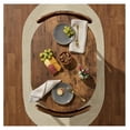 thumbnail image 3 of Yunken 3-Piece Modern Oval Dining Table Set for Small Spaces, Kitchen Dinette with 2 Chairs, Metal Frame and Curved Backrests, Medium Brown/Black, 3 of 7