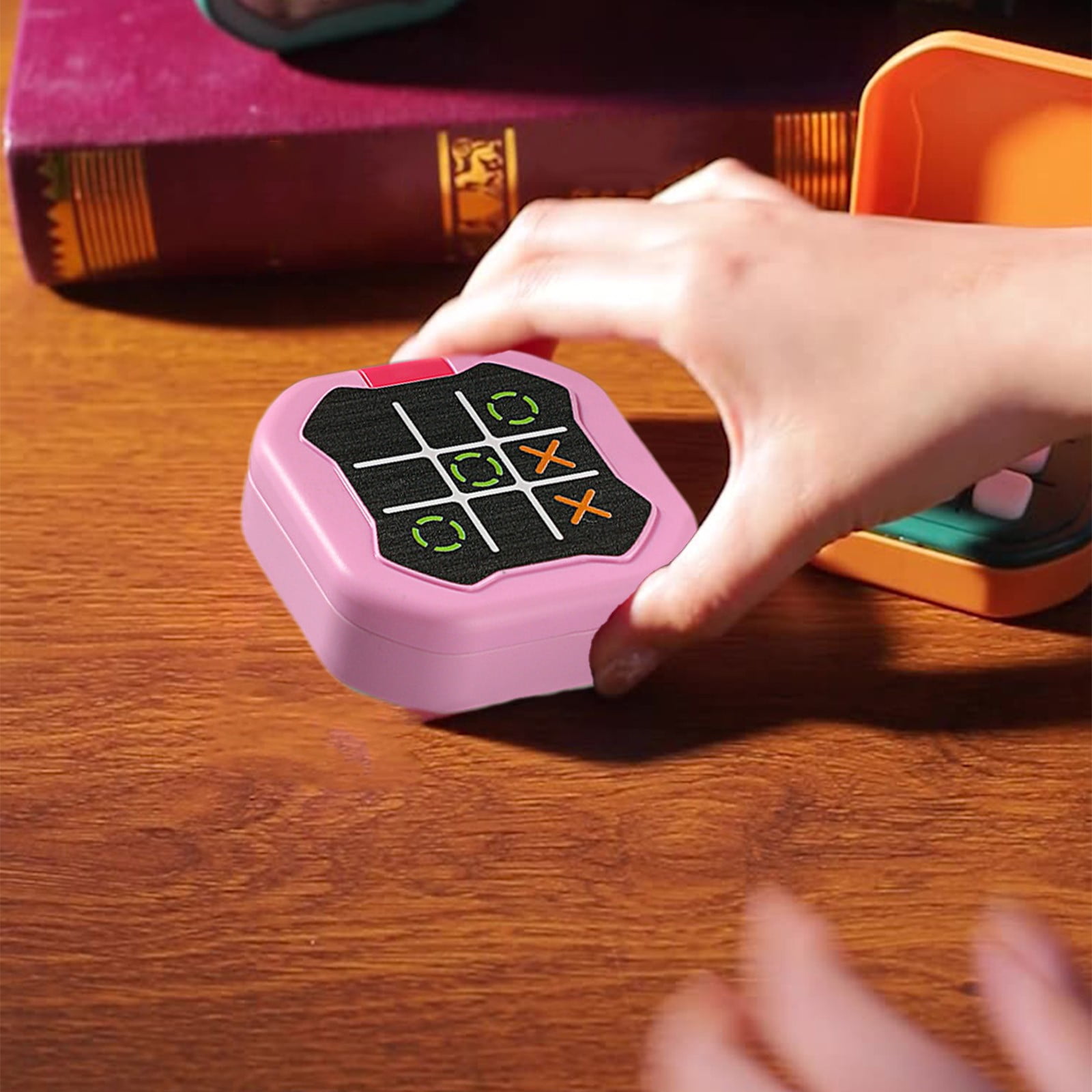 Pink Durable Plastic Tic Tac Toe Set With Electronic Features For
