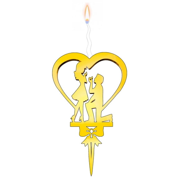 Luxury Cake Topper Candle for Birthdays, Weddings & Anniversaries - Reusable Food Safe Acrylic, Shiny Mirror Finish - Happy Birthday Cake Topper Décor