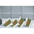 thumbnail image 2 of Ambesonne Christmas Throw Pillow Cover 4 Pack, Candy Canes Garland, 20", Emerald Red, 2 of 5