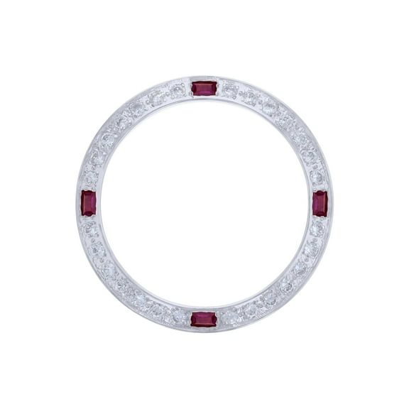 CREATED DIAMOND RUBY BEZEL FOR 26MM ROLEX DATE DATEJUST 6917 6900 LADY WHITE