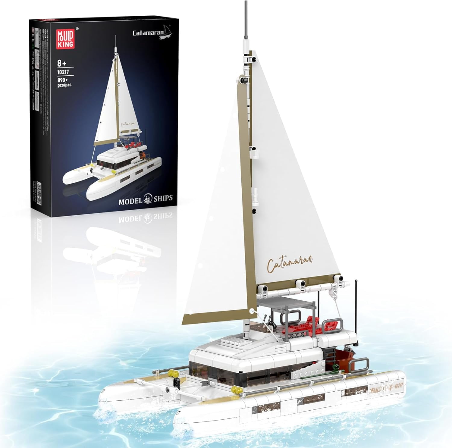 Catamaran Sailboat Building Kits, Ocean Explorer Boat Model, House Decor to Play (890 Pcs)