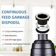 thumbnail image 5 of Telyswee Garbage Disposal 3/4 HP Continuous Feed Garbage Disposer, Compact Food Waste Disposer with Ultra Quiet Motor and Power Cord, Stainless Steel Grinding, Kitchen Sink Food Waste Disposal, 5 of 7