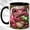 Black, variant on Pink Frog Coffee Mug, Stained Glass Frog Mug, Ceramic 11 oz