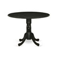 thumbnail image 6 of East West Furniture 3-Piece Dining Set Includes a Dining Table with Drop Leaves and 2 Dark Gotham Grey Linen Fabric Dining Chairs - Wire Brushed Black Finish, 6 of 8