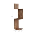 thumbnail image 3 of Sculptural Zig Zag Corner Wall Shelf for Home Decor - Mango Wood Hanging Storage Organizer for Living Room and Office Styling - Wall Organizer for Entryway or Dorm Decor - 33", Brown, 3 of 11