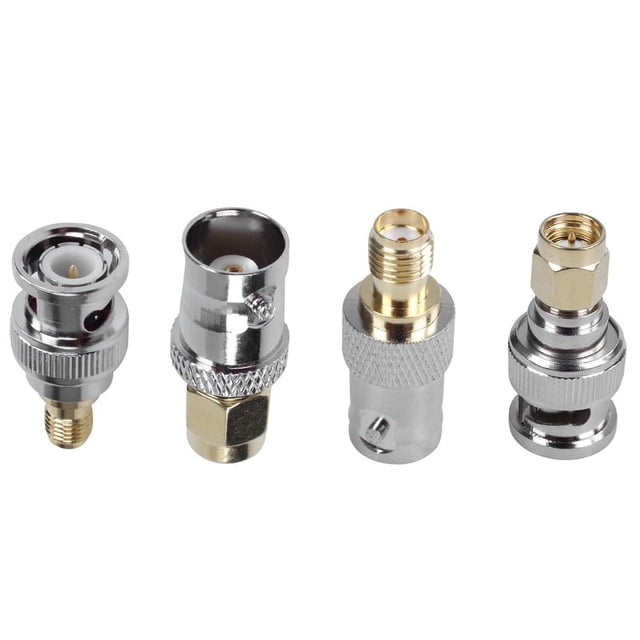 Kits SMA a BNC Adaptador coaxial RF Conector coaxial macho hembra 4 piezas