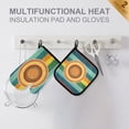 thumbnail image 4 of Yayeee Oven Mitts and Pot Holder Set of 2 Heat Resistant Kitchen Gloves Baking Hot Pad, Colorful Stripes, 4 of 5