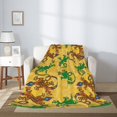 thumbnail image 2 of Throw Blanket for Couch Sofa and Bed, Tropical Funny Lizard Yellow Super Soft Plush Throw Blanket, Fuzzy Cuteness Comfy Warm Washable Flannel Blanket & Throws for All Season 40"x30", 2 of 5
