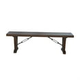 thumbnail image 2 of Flint Dining Bench with Turnbuckles- 70 Inch Dark Brown Mahogany Wood, 2 of 6
