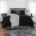 thumbnail image 5 of Rizzy Pillow Knife Edge Shag Pillow Black 17"X17"X7", 5 of 5