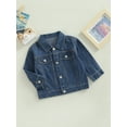 thumbnail image 3 of hirigin Toddler Boys Girls Denim Jackets, Fashion Long Sleeve Button Down Solid Color Jean Jackets, 3 of 8