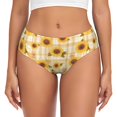 thumbnail image 1 of Balery Coffee Plaid Sunflower Ropa Interior de Algodón para Mujer con Dibujo – Braguitas Cómodas y Elásticas, Estilo Clásico-Large, 1 of 6