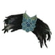 thumbnail image 4 of Capa de dama con chal de plumas artificiales para cóctel, cumpleaños, espectáculos Negro, 4 of 9