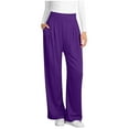 thumbnail image 3 of QATAINLAV Wide Leg Yoga Pants for Women Casual Loose Cozy High Waist Sweatpants Solid Color Sports Athletic Trousers with Pockets, Purple, XXL, 3 of 6