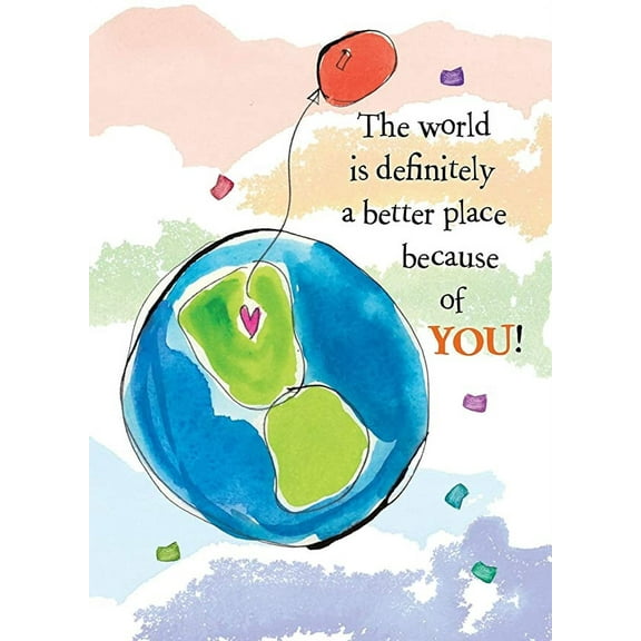 Funny Birthday Greeting Card (5" x 7") by Art from the Heart | 3 Pack   3 Envelopes (Watercolor World)