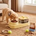 thumbnail image 4 of Automatic Cat Water Fountain with Food Bowl,2 in 1 Pet Feeder and Drinking Fountain with Splash-Free Design, Anti-Slide Base for Cats and Small Dogs _ #03 _ Yellow _ A, 4 of 6