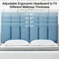 thumbnail image 6 of VECELO Queen Size Platform Bed Frame, Velvet Upholstered Bed Frame with Adjustable Headboard, No Box Spring Needed, Easy Assembly, Light Blue, 6 of 11