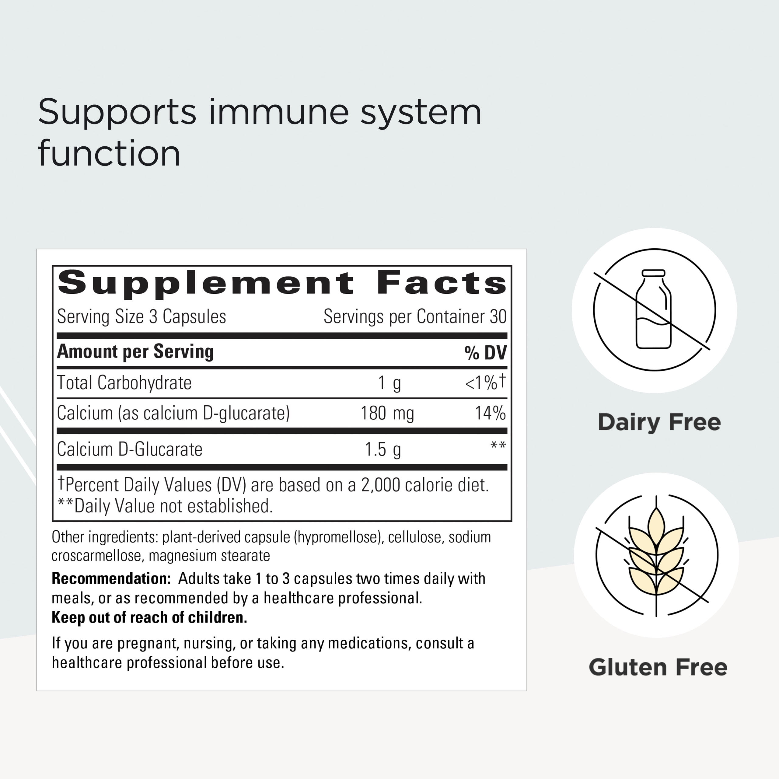 Integrative Therapeutics Calcium D-Glucarate, 90 Capsules (30 Servings)