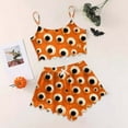 thumbnail image 2 of Hpapadks Halloween Cute Pajama Sets for Women 2 Piece Sexy Cute Graphic Tank Tops and Shorts Sleepwear Women Pjs Orange, 2 of 5