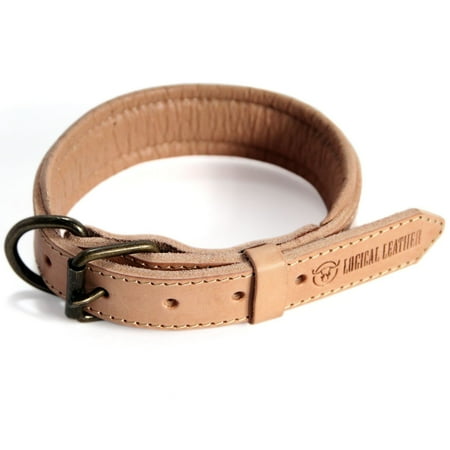 UPC: 0646437370097 | logical leather padded leather dog collar – brown – m