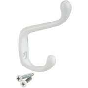 Mainstays, Traditional White Coat Hook, Mounting Hardware Included, 1 Double Hook