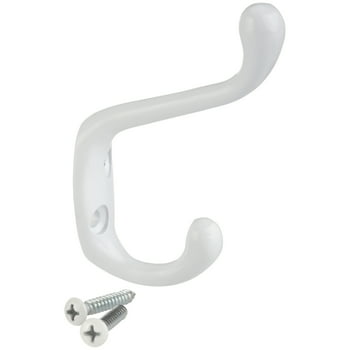Mainstays, Traditional White Coat Hook, ing Hardware Included, 1 Double Hook