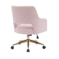thumbnail image 5 of Modern Water and Stain Resistant Boucle Fabric Upholstered Rolling Task Chair Height Adjustable Swivel Vanity Chair, Dusty Peach, 5 of 5