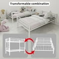 thumbnail image 4 of Twin Over Twin Bunk Bed for Kids Boys Girls, Metal Bunk Bed with Ladders & Guardrail,Convertible 2 Beds,White, 4 of 8