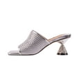 thumbnail image 3 of Ninety Union Lady Couture Fireball Jeweled Metallic Heel Slide, Silver, 9, 3 of 5