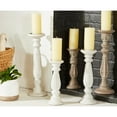 thumbnail image 4 of DecMode 3 Candle White Mango Wood Candle Holder, Set of 3, 4 of 10