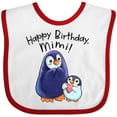 thumbnail image 3 of Inktastic Happy Birthday, Mimi- Cute Penguins Boys or Girls Baby Bib, 3 of 4