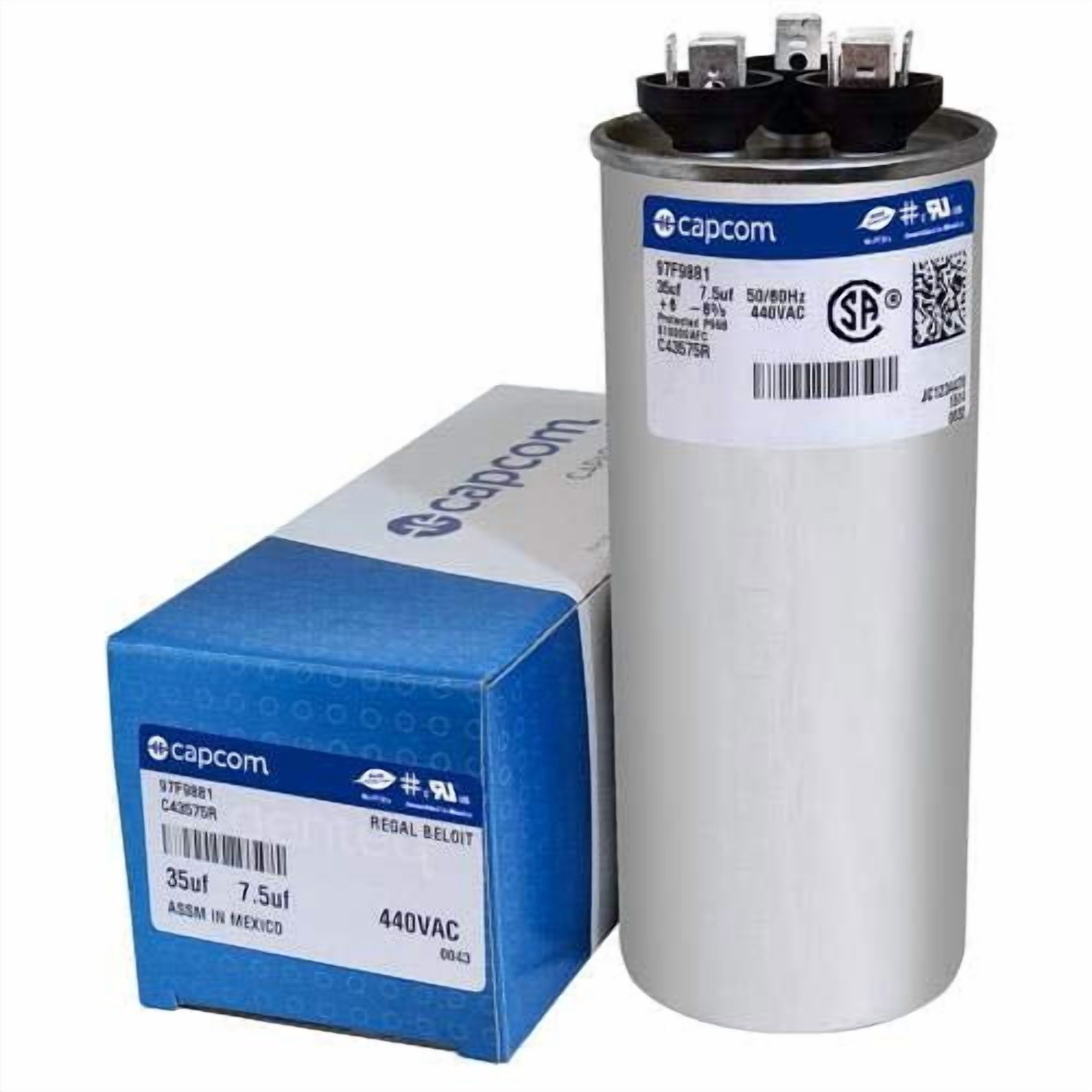 Genteq C3355R Capacitor Dual Run 35/5 Uf Mfd 370V Vac, Motor Run