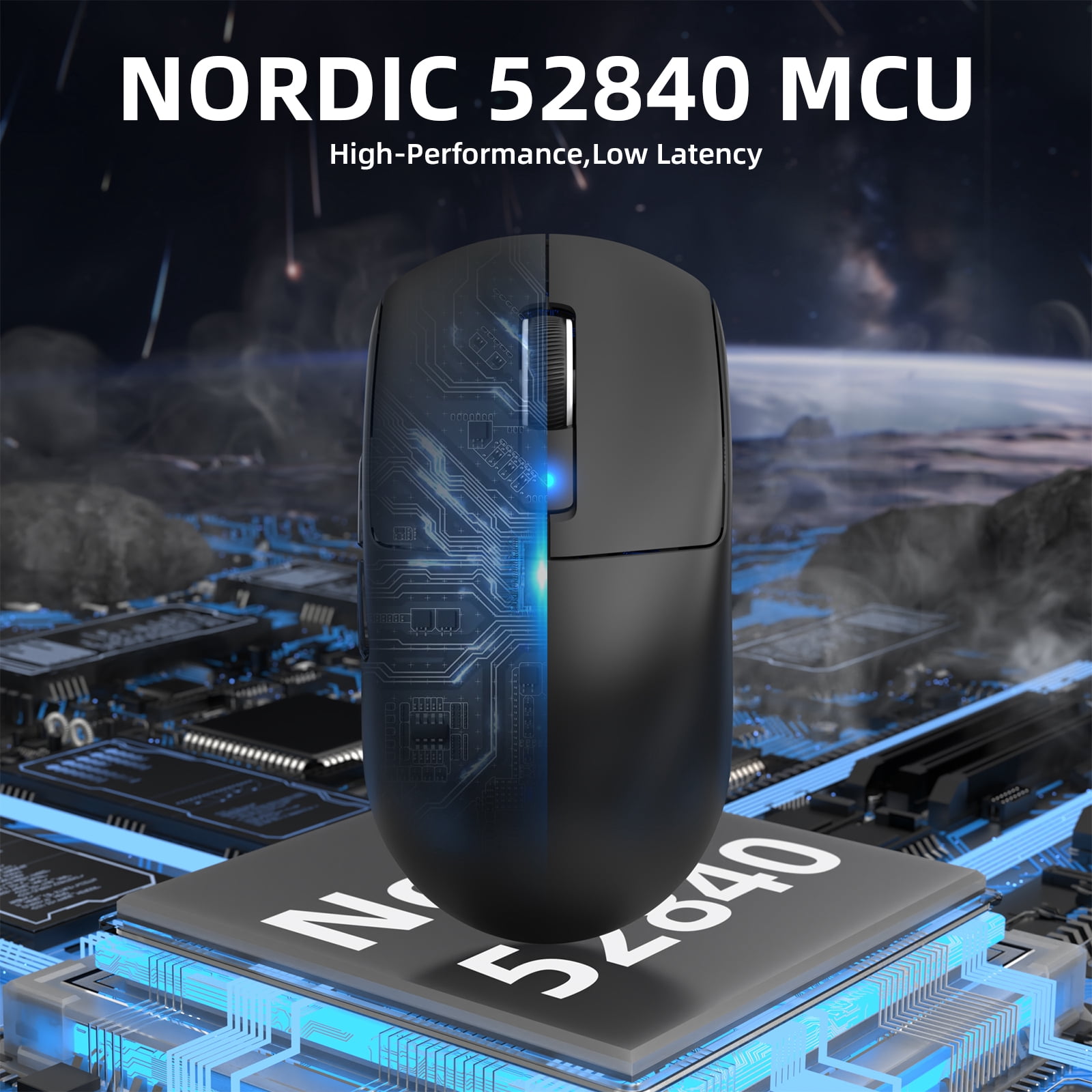 ATTACK SHARK R6PRO 39g Superlight Wireless Gaming Mouse, PixArt PAW3950MAX 42000 DPI, MCU Nodic 52840 Computer Mouse, 8K Polling Rate Web Driver, BT/2.4Ghz/Wired Tri-Mode Mice with Coiled Cable