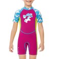 thumbnail image 1 of Advancent Traje de neopreno para niños de 2,5 MM, traje de buceo a prueba de frío de manga corta para mantener el calor, traje de baño con Deportes acuáticos rojo púrpura SG, 1 of 6