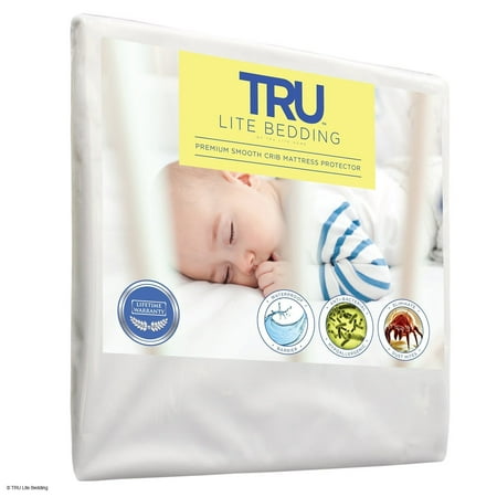 Crib Size - Mattress / Bed Cover - Premium Smooth Mattress Protector, 100% Waterproof, Hypoallergenic, Breathable Cover Protection from Dust Mites, Allergens, Bacteria, Urine - TRU Lite