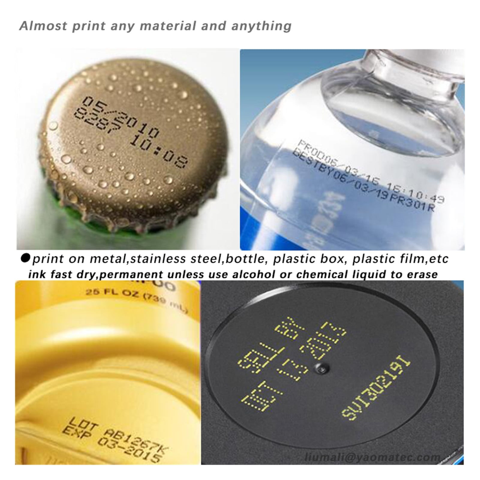 5 Languages 12.7mm Image Picture QR Code Serial Number Portable Mask Online Printer Hand Jet Handheld Thermal Inkjet TIJ Printer ,Easy to Use