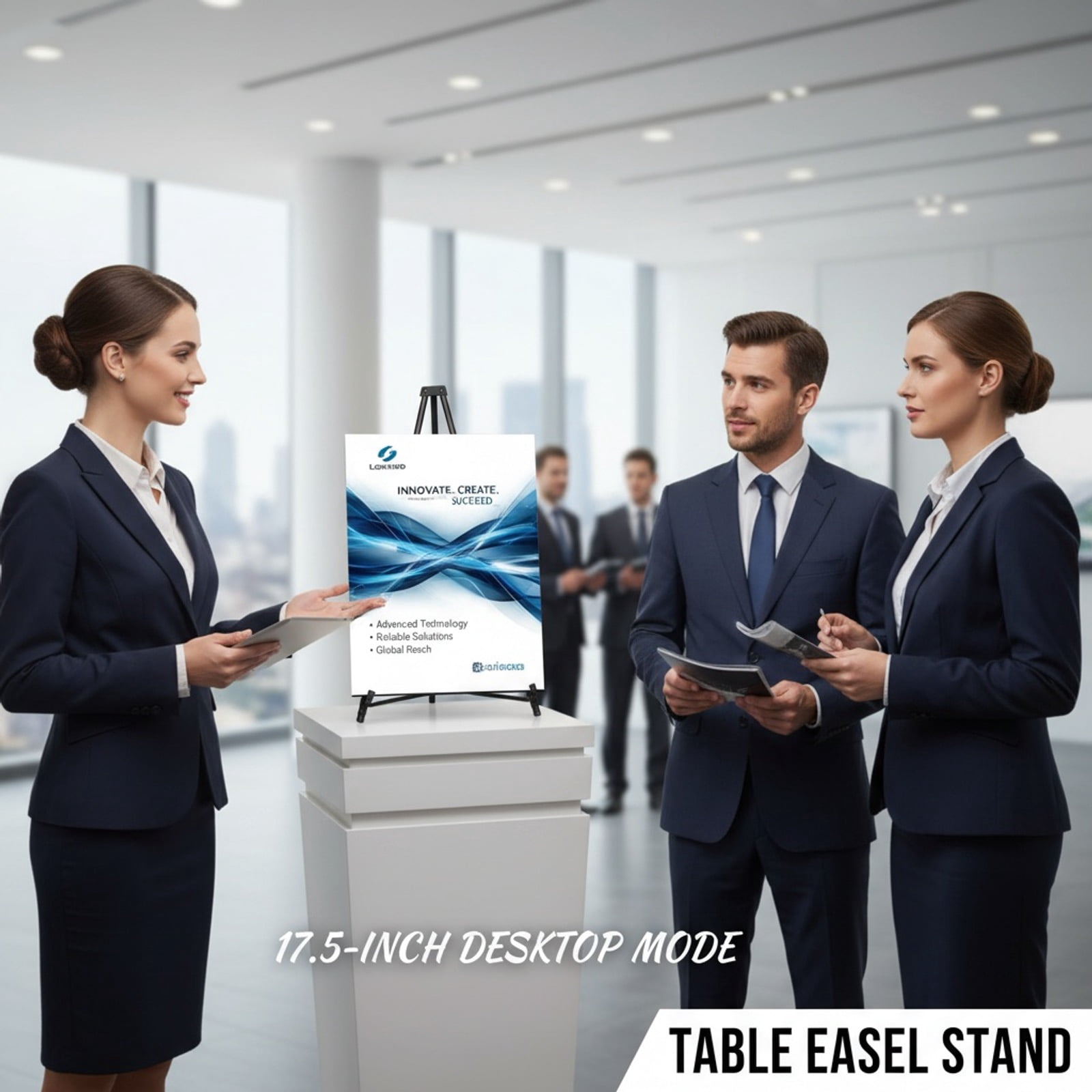 MXG Portable Aluminum Tabletop & Floor Display Easel Stand for Painting & Display 33-64 Inch Height Adjustable with Locking Knobs,Black