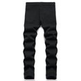 thumbnail image 4 of CHEEREAM Men's Slim Fit Stretch Jeans Ripped Skinny Jeans for Men Distressed Straight Leg Fashion Comfort Flex Waist Pants Black-1 S, 4 of 9